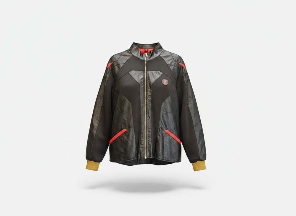 Disney Marvel Black Widow Natasha Romanoff Faux Leather Bomber Jacket